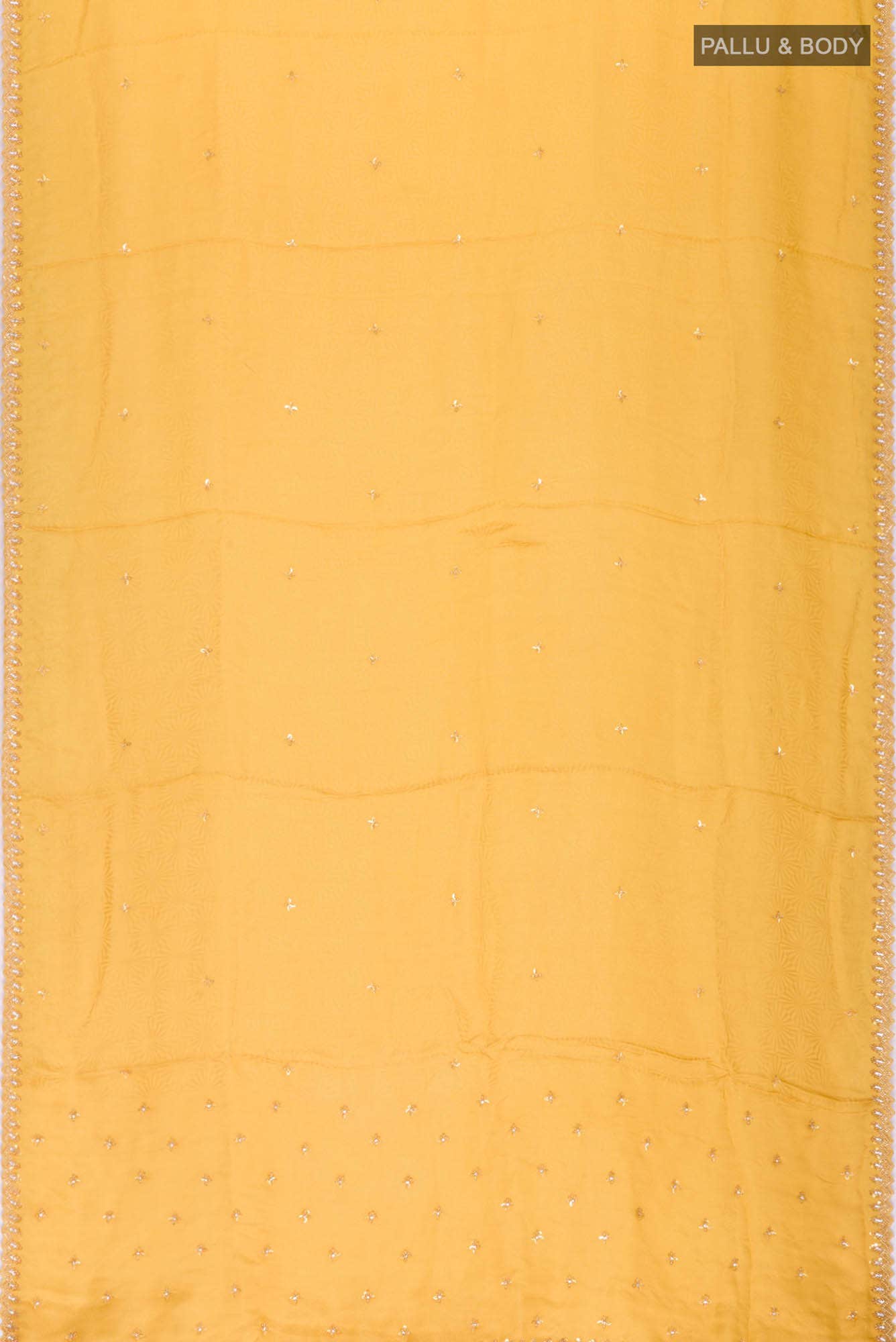 Yellow Blended Crepe Saree