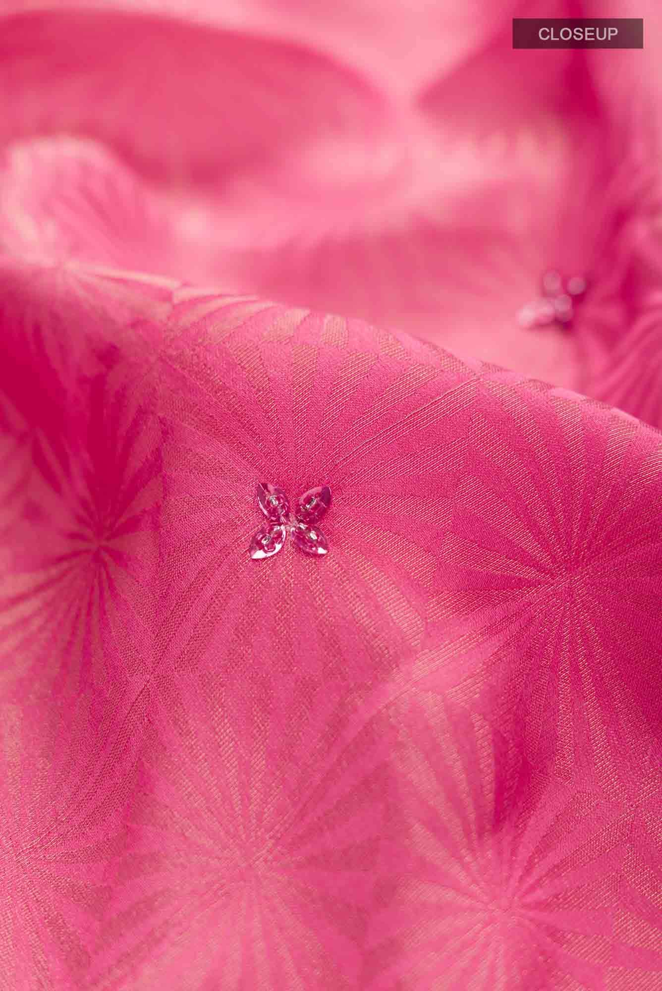 Coral Blended Crepe Saree
