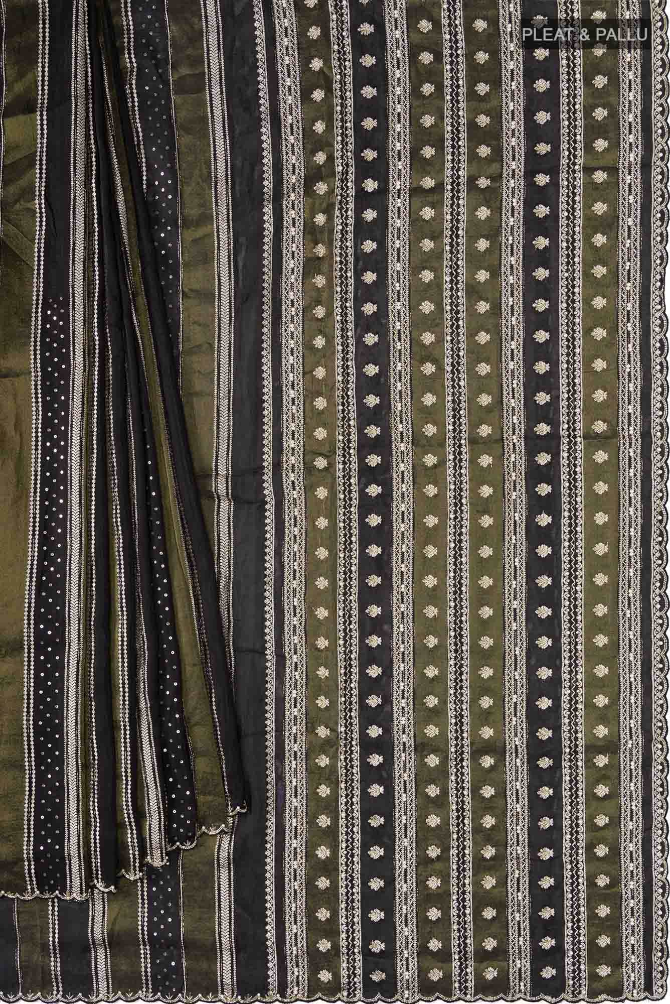 Black Blended Tissue Silk Saree
