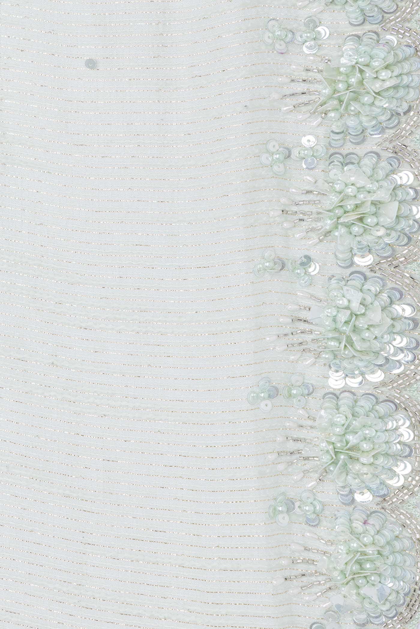 Light Green Dual Tone Blended Mysore Georgette Saree