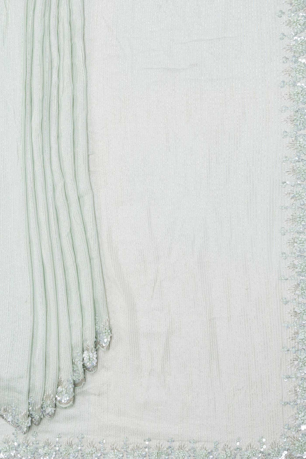 Light Green Dual Tone Blended Mysore Georgette Saree