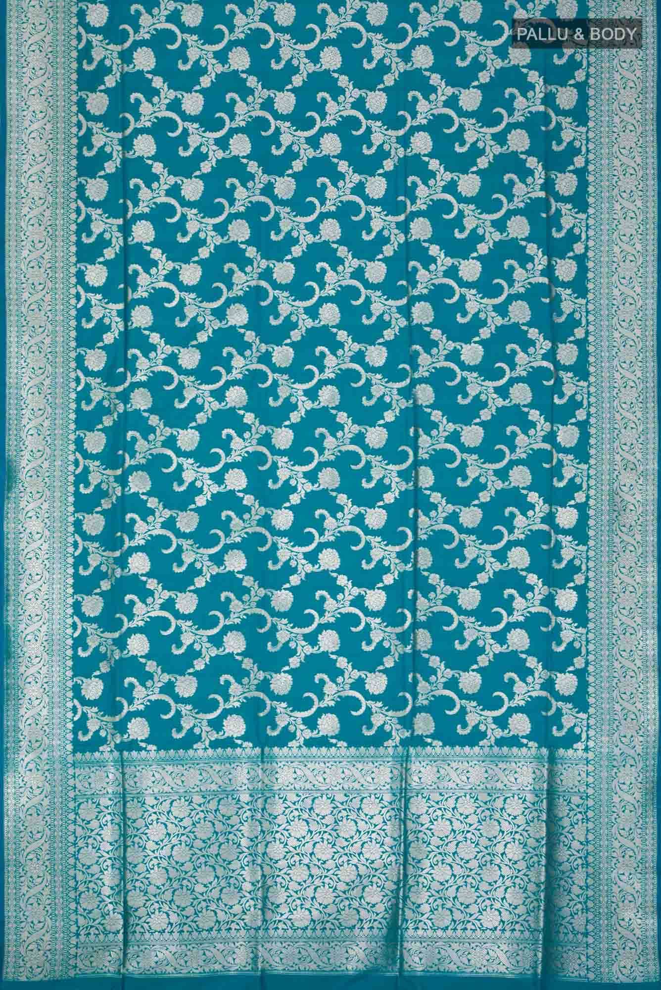 Blue Blended Banarasi Silk Saree