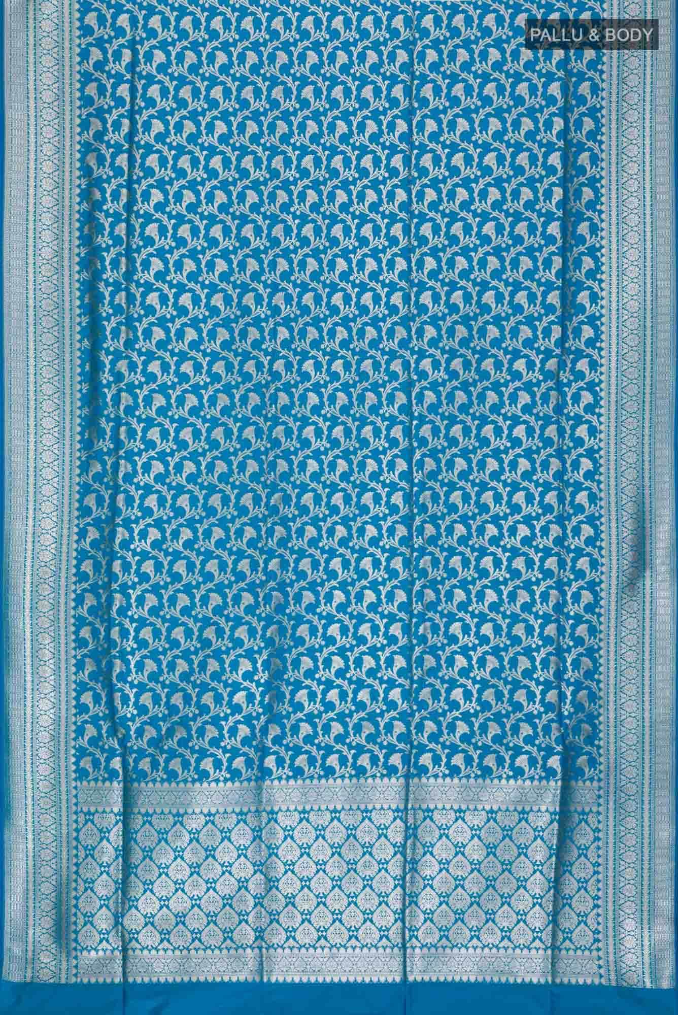 Blue Blended Banarasi Silk Saree