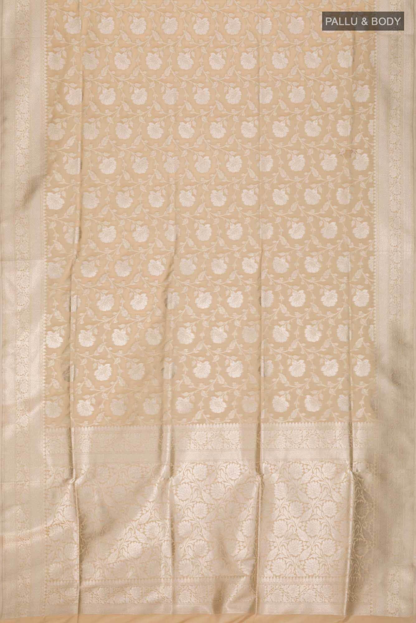 Beige Blended Banarasi Silk Saree
