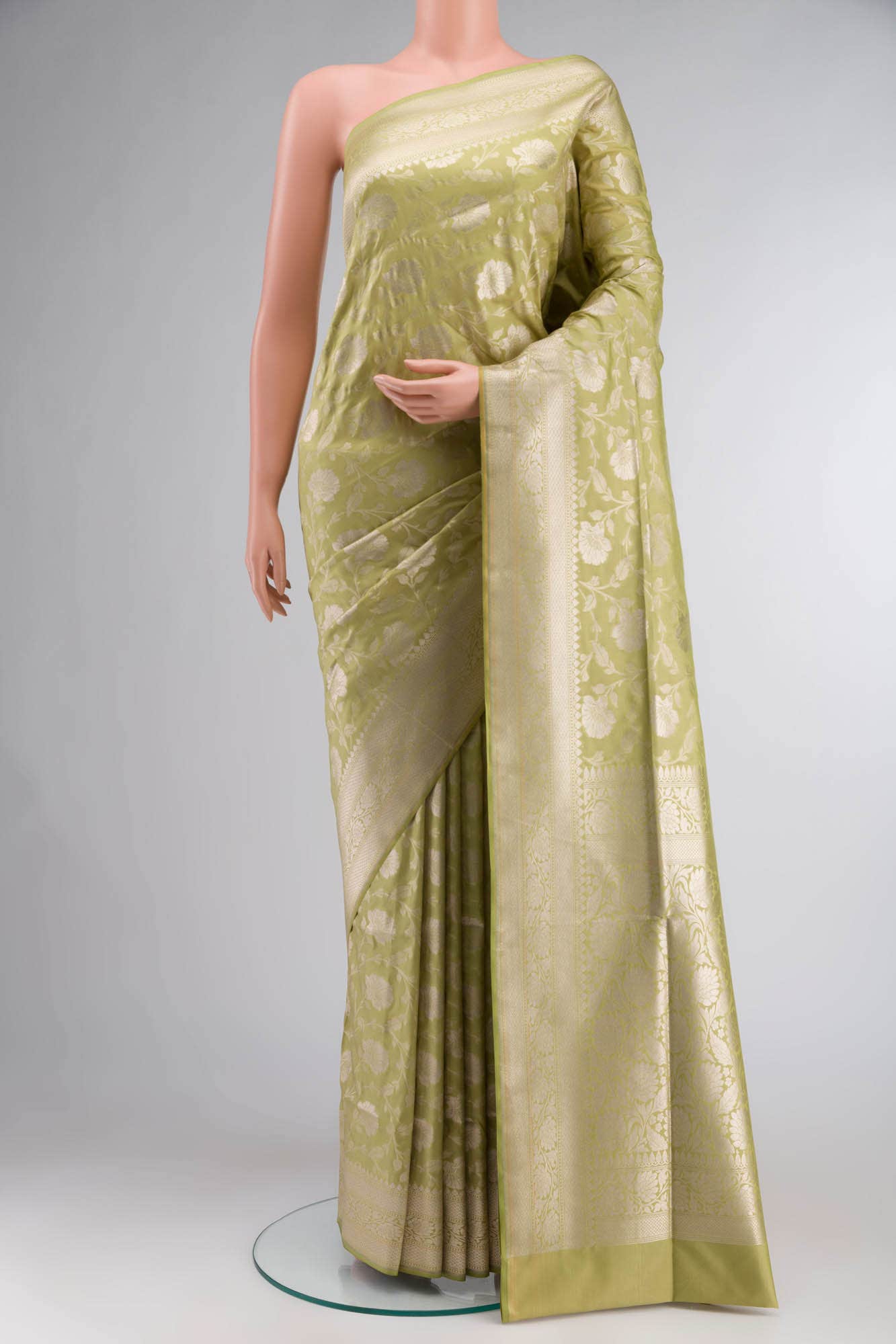Green Blended Banarasi Silk Saree