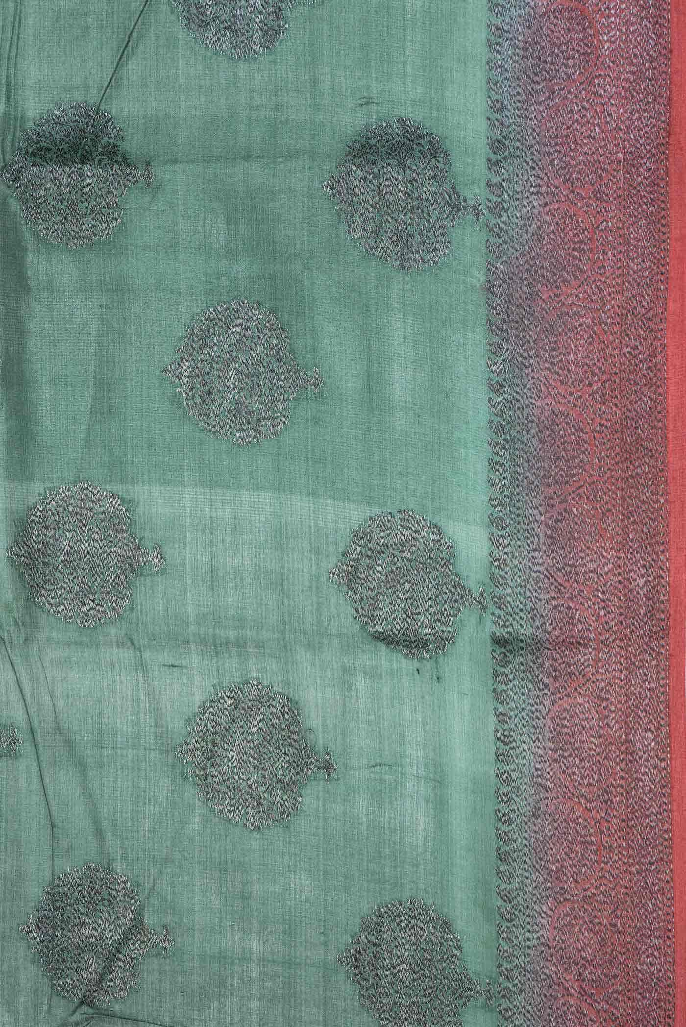 Green Dual Tone Tussar Silk Saree
