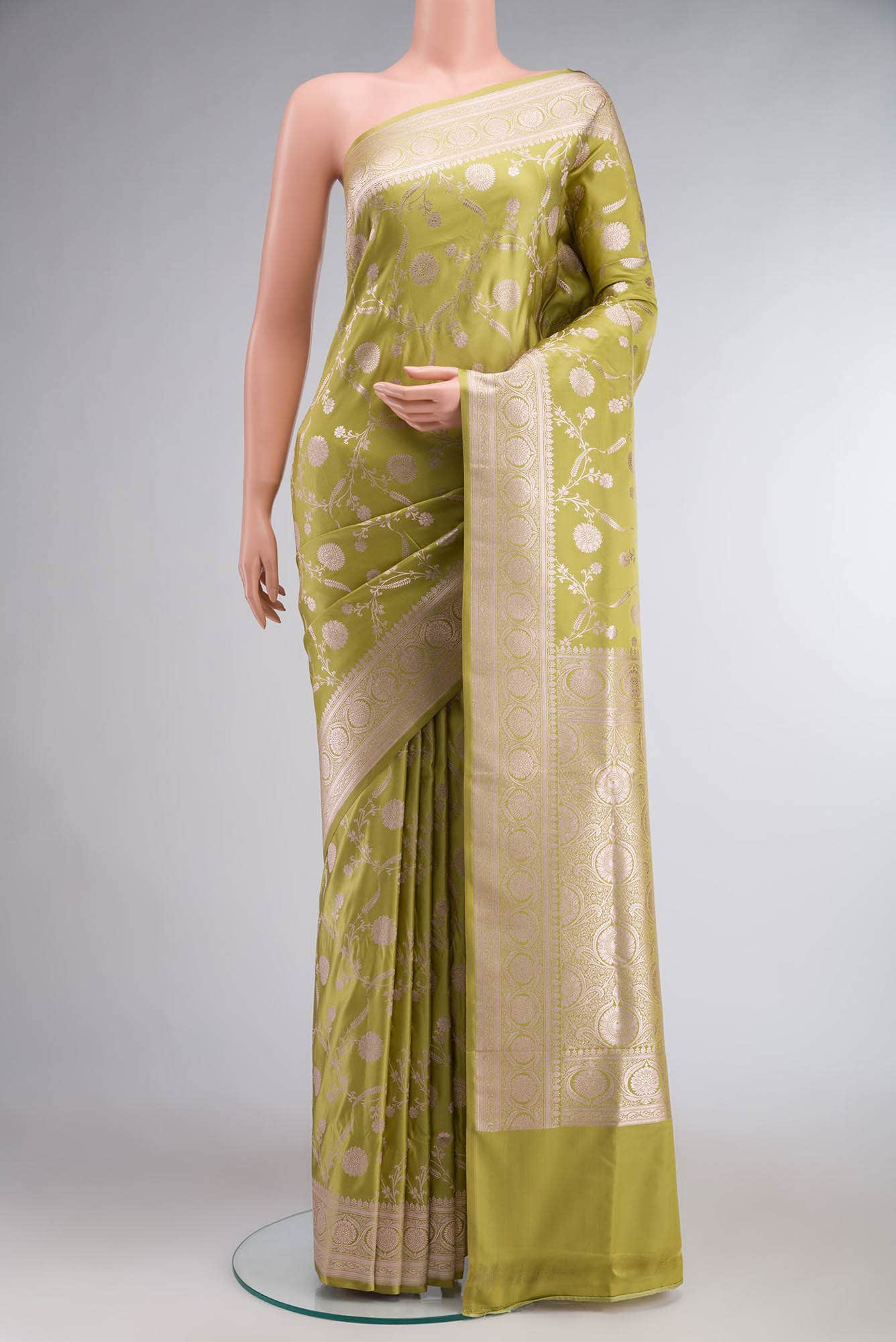 Green Banarasi Silk Saree
