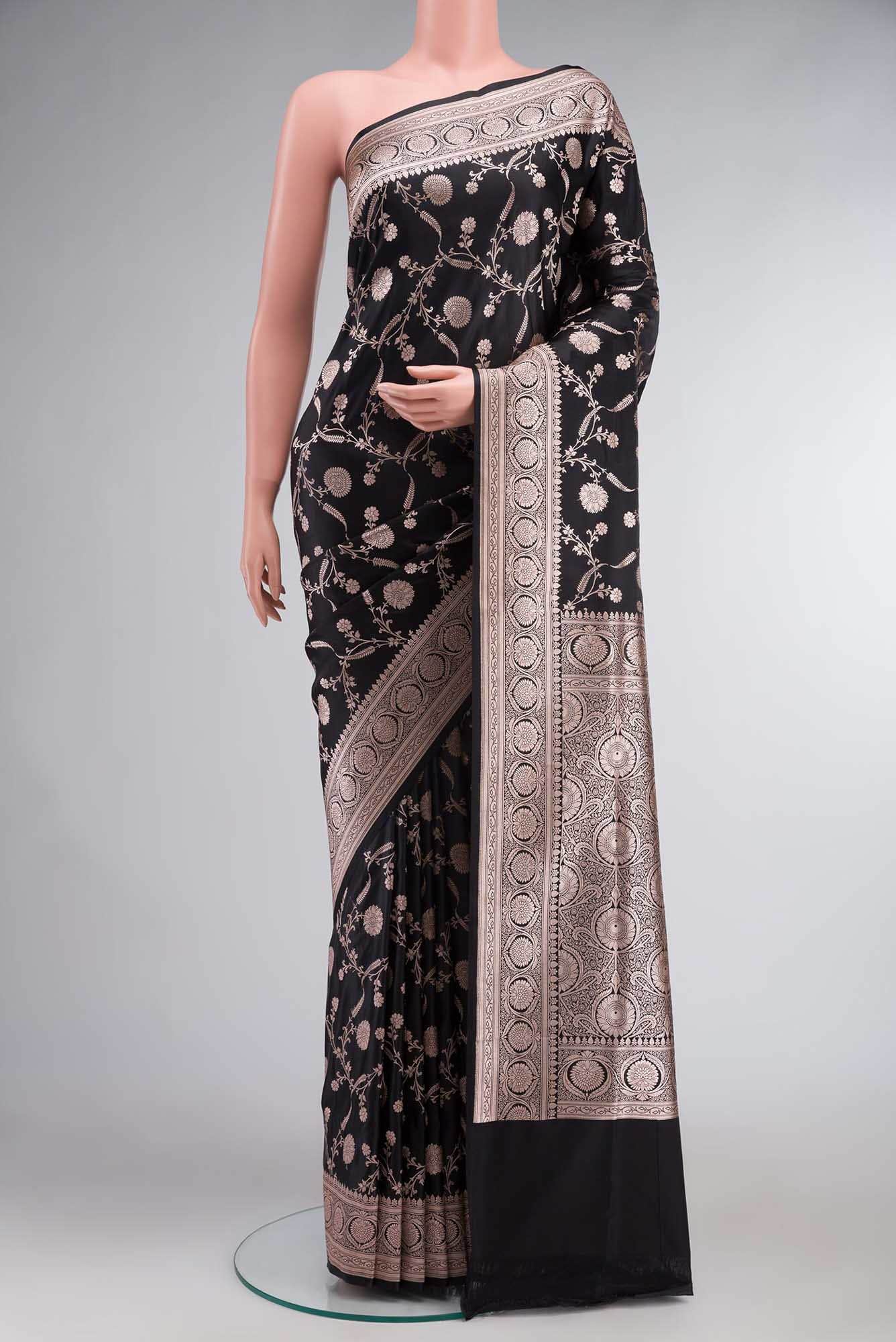 Black Banarasi Silk Saree