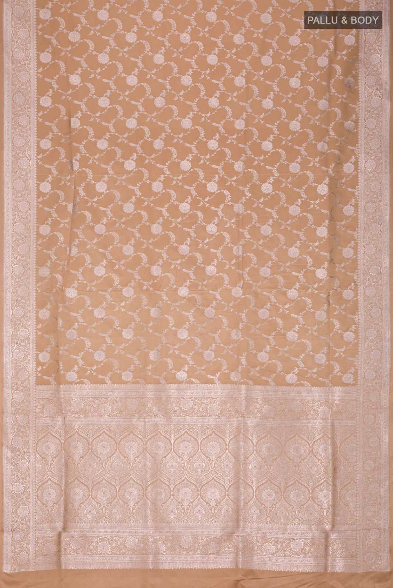 Beige Banarasi Silk Saree