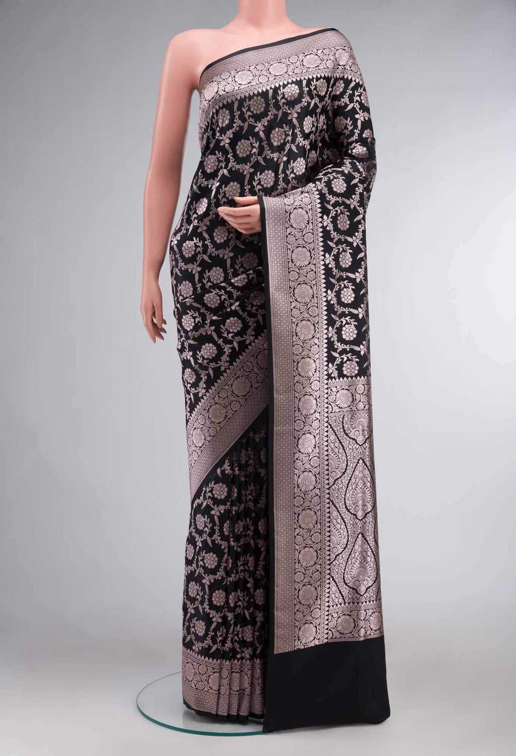 Black Banarasi Silk Saree