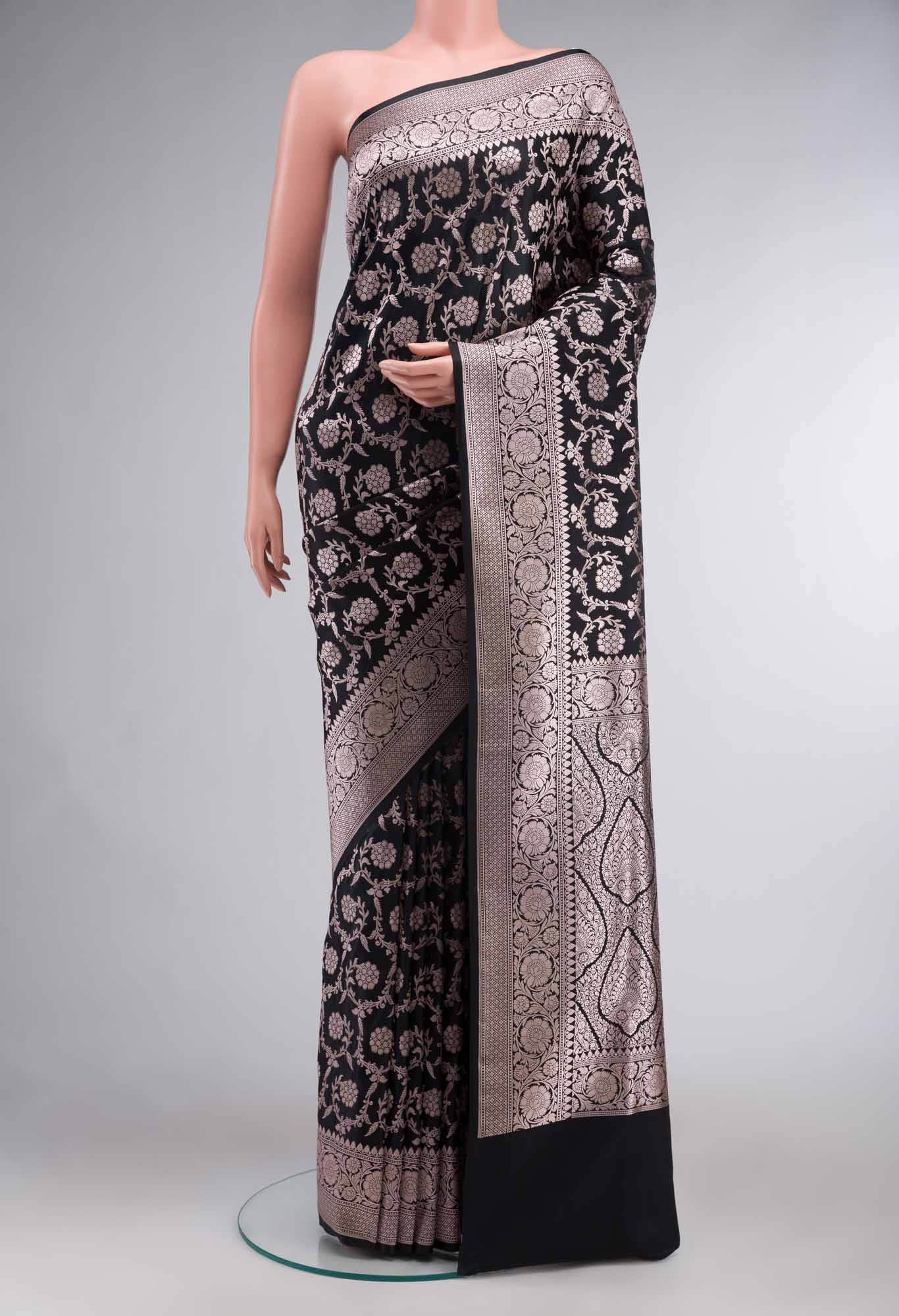 Black Banarasi Silk Saree