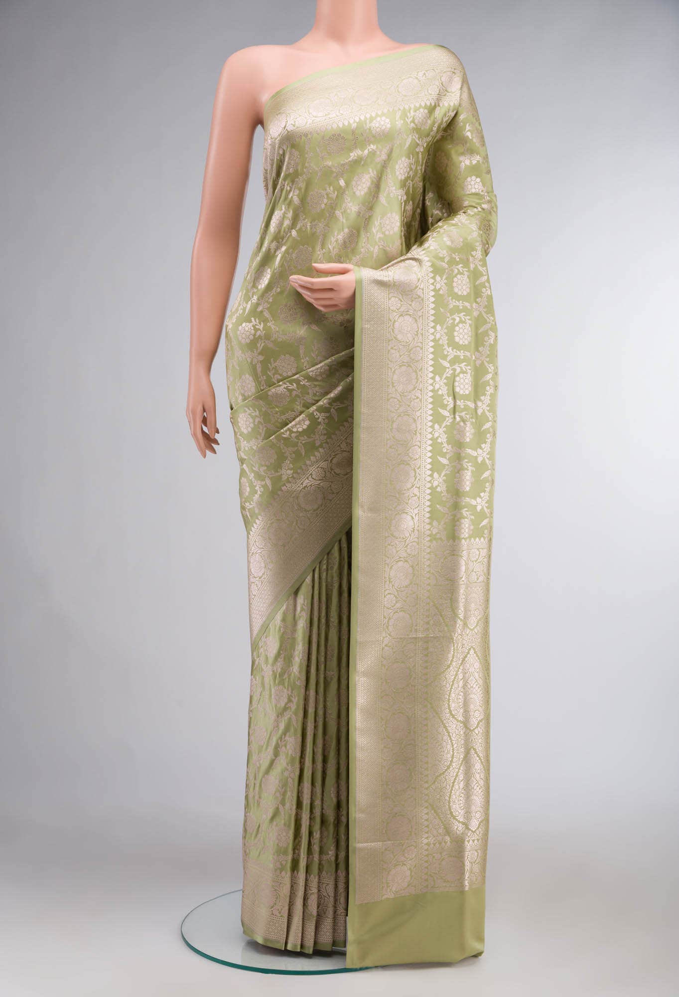 Green Banarasi Silk Saree