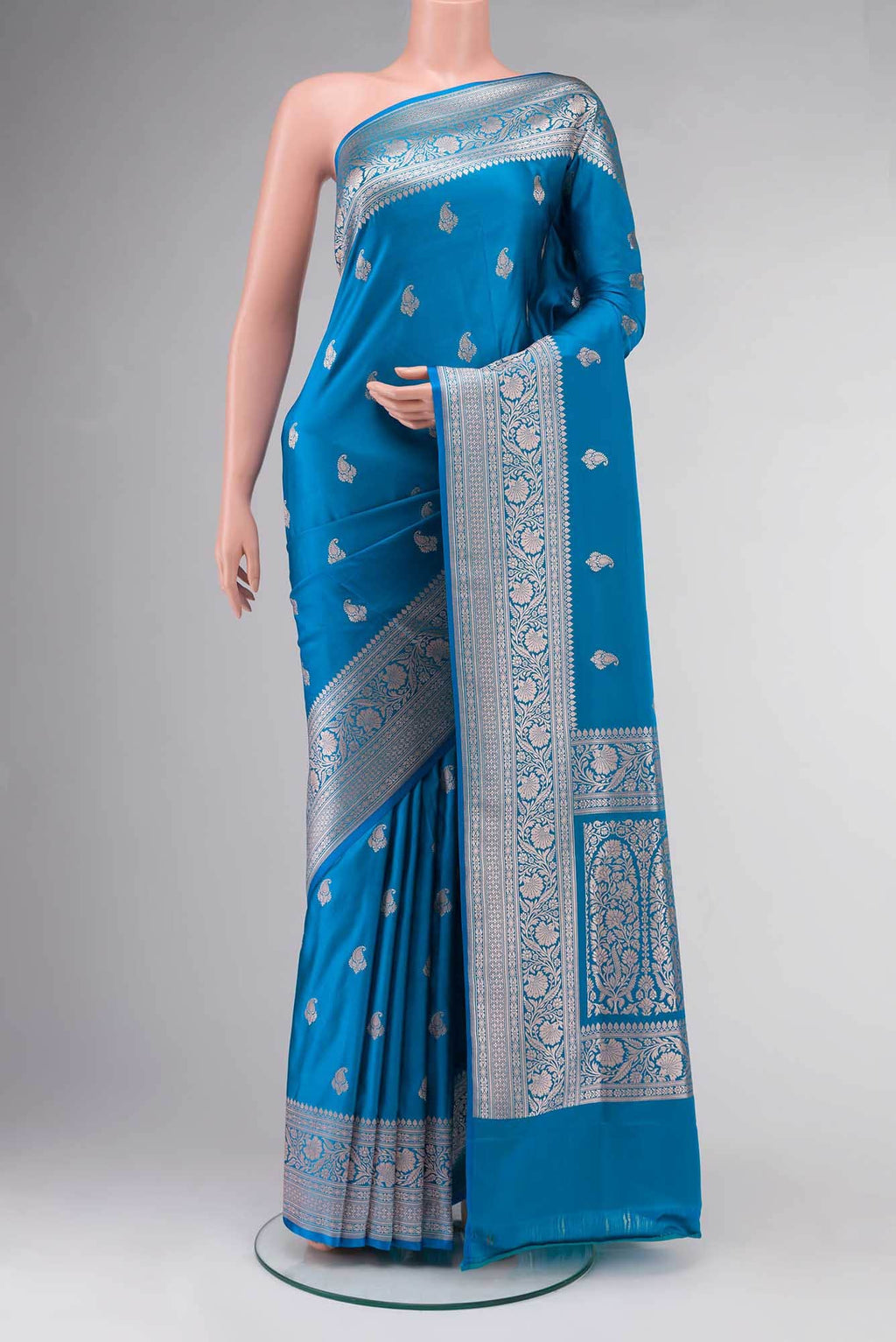 Blue Banarasi Silk Saree