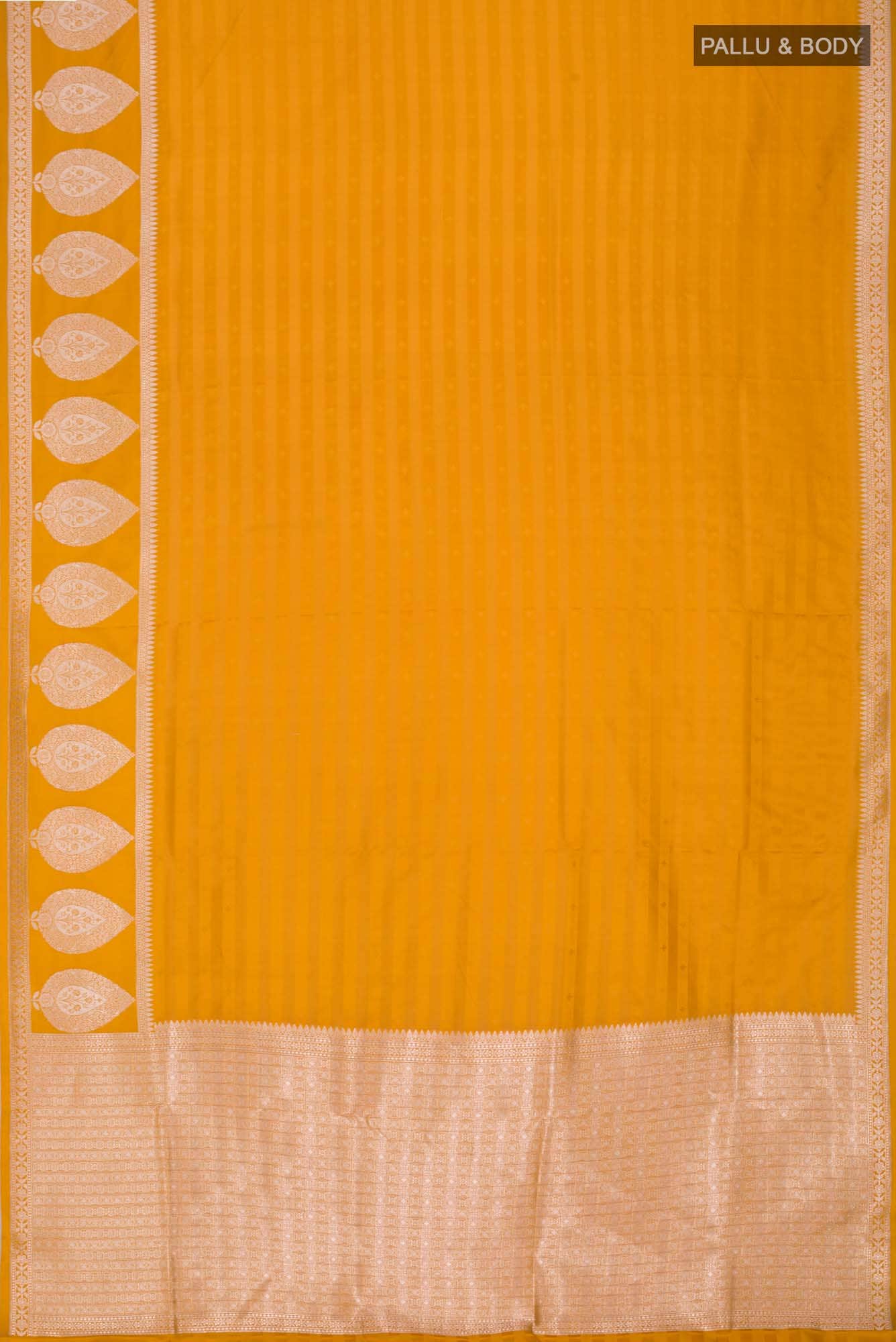 Yellow Blended Banarasi Silk Saree