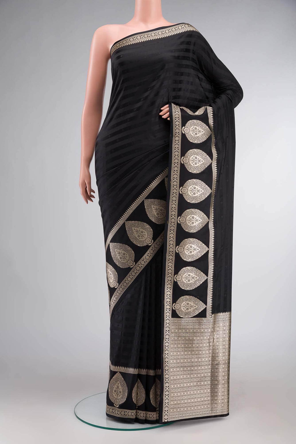 Black Blended Banarasi Silk Saree