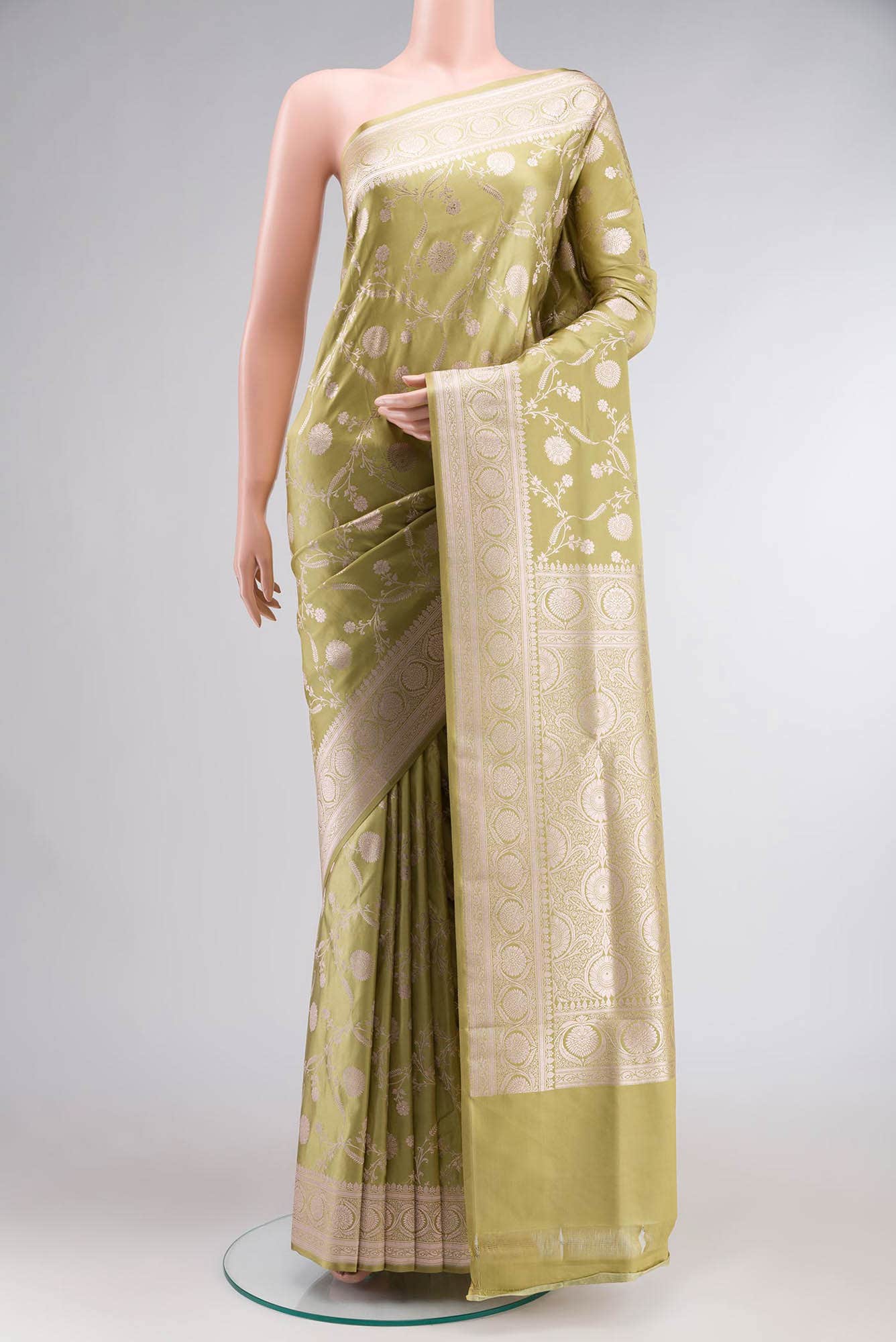 Green Blended Banarasi Silk Saree