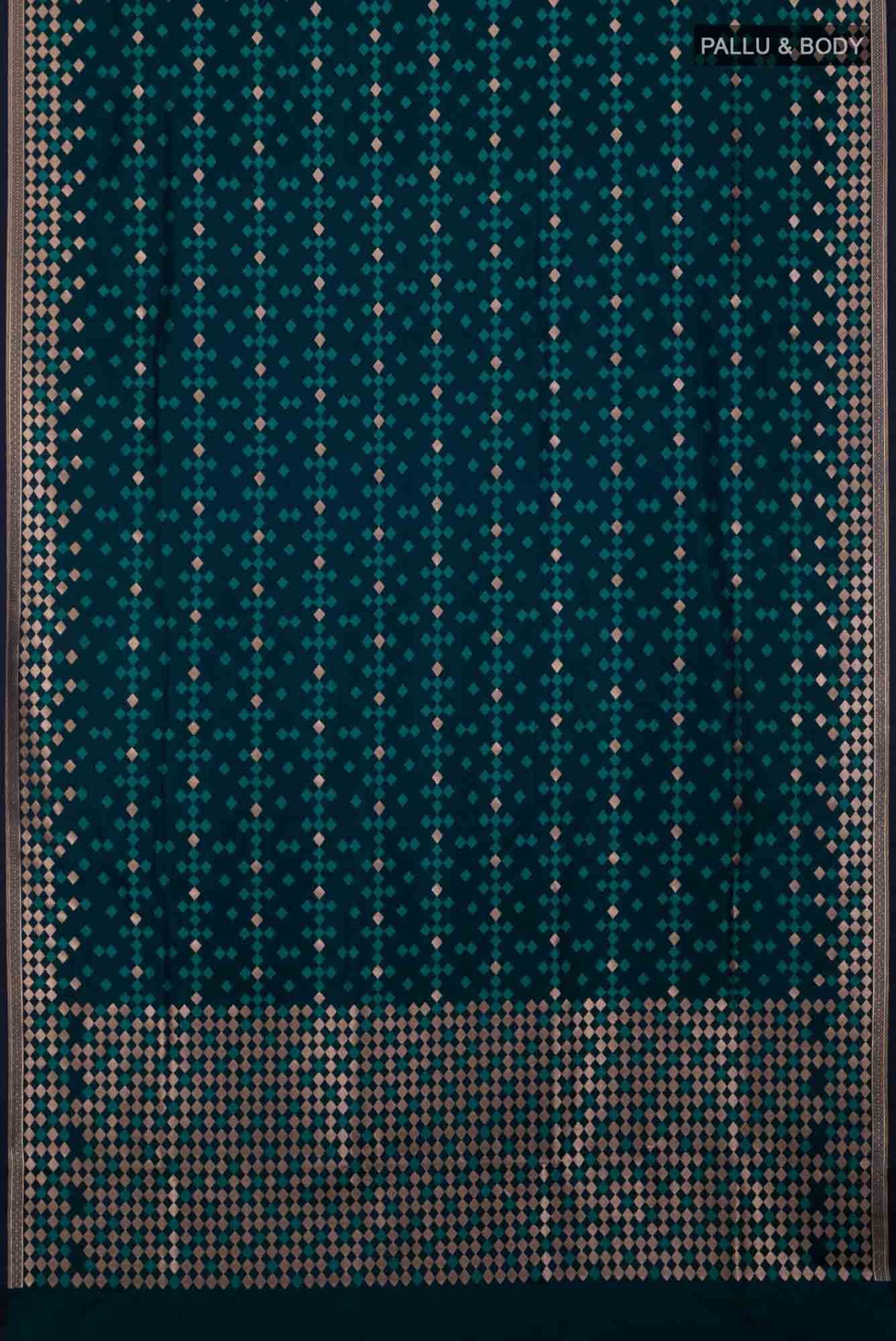 Blue Blended Banarasi Silk Saree