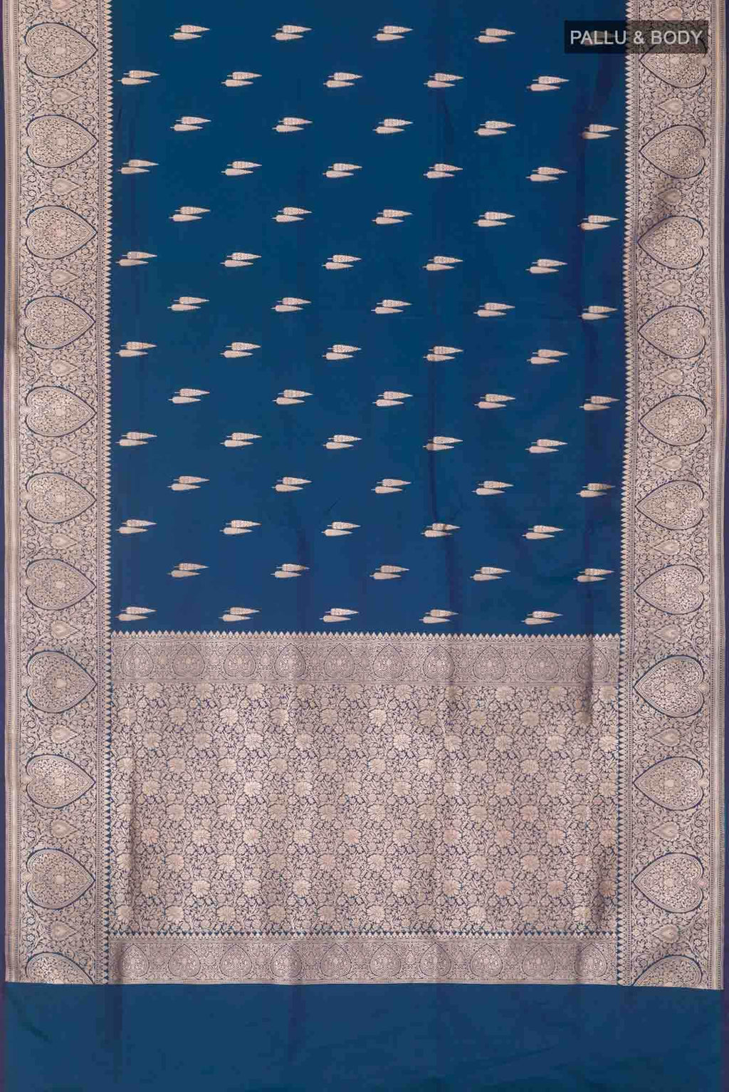 Blue Blended Banarasi Silk Saree