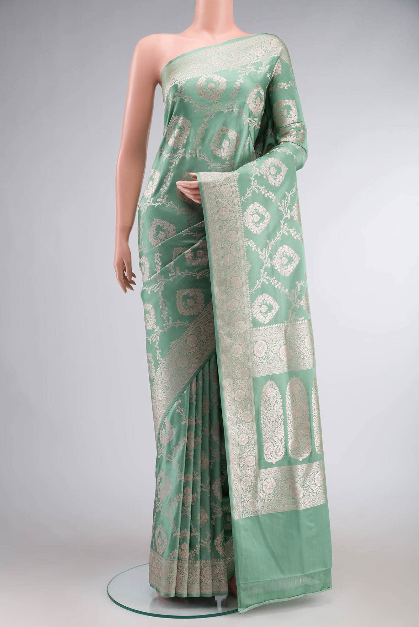 Green Blended Banarasi Silk Saree