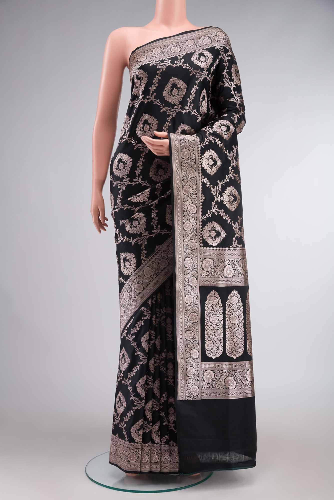 Black Blended Banarasi Silk Saree