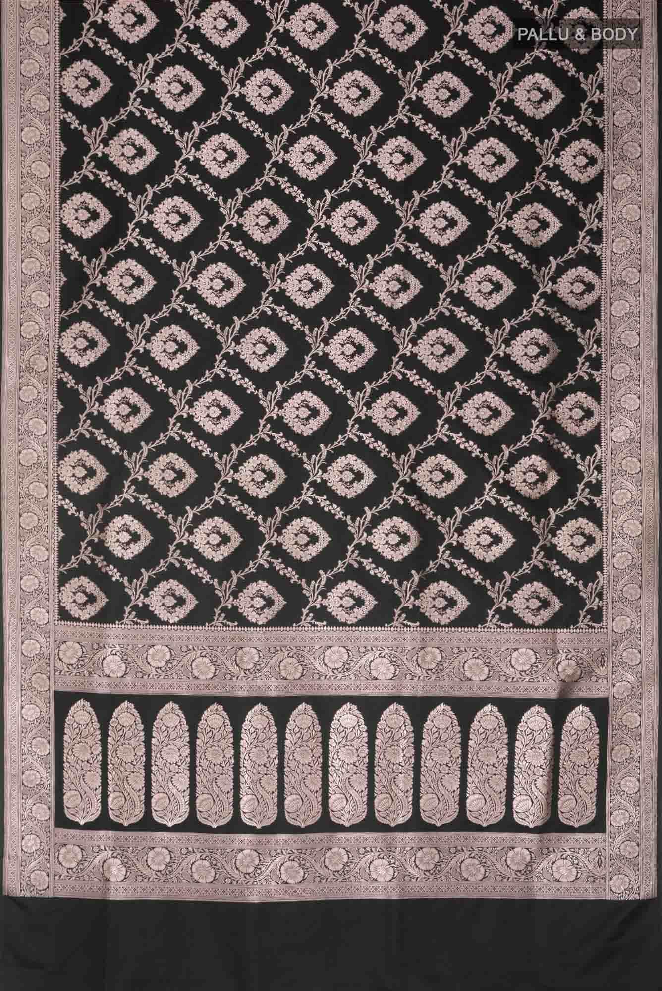 Black Blended Banarasi Silk Saree