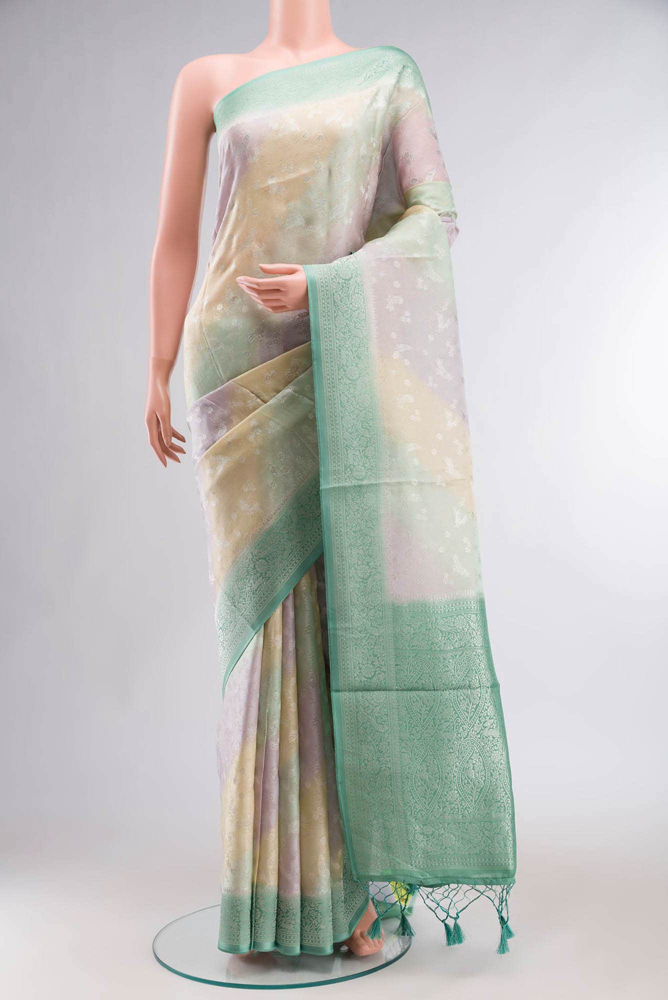 Multi Satin Silk Saree
