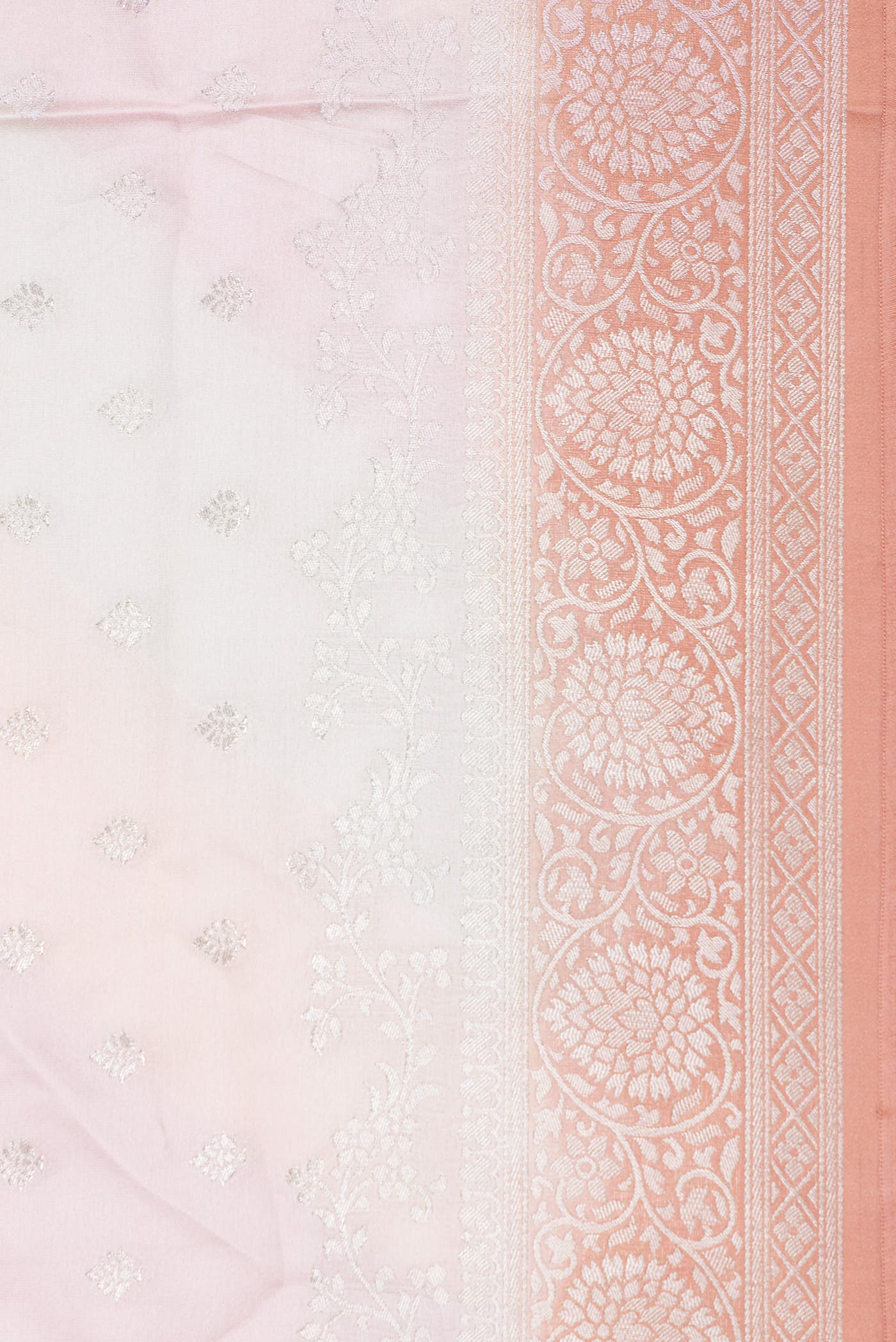 Pink , Beige and Grey Dual Tone Organza Silk Saree