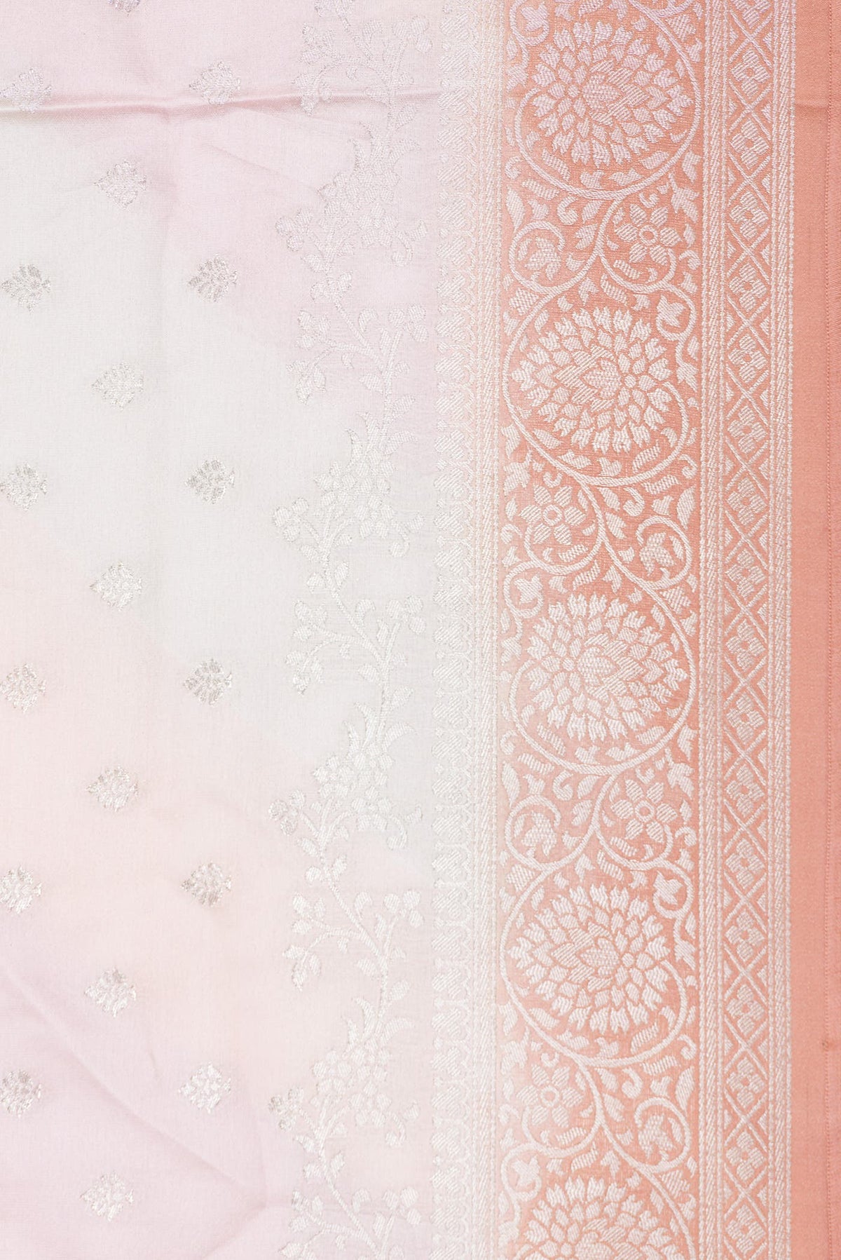 Pink , Beige and Grey Dual Tone Organza Silk Saree