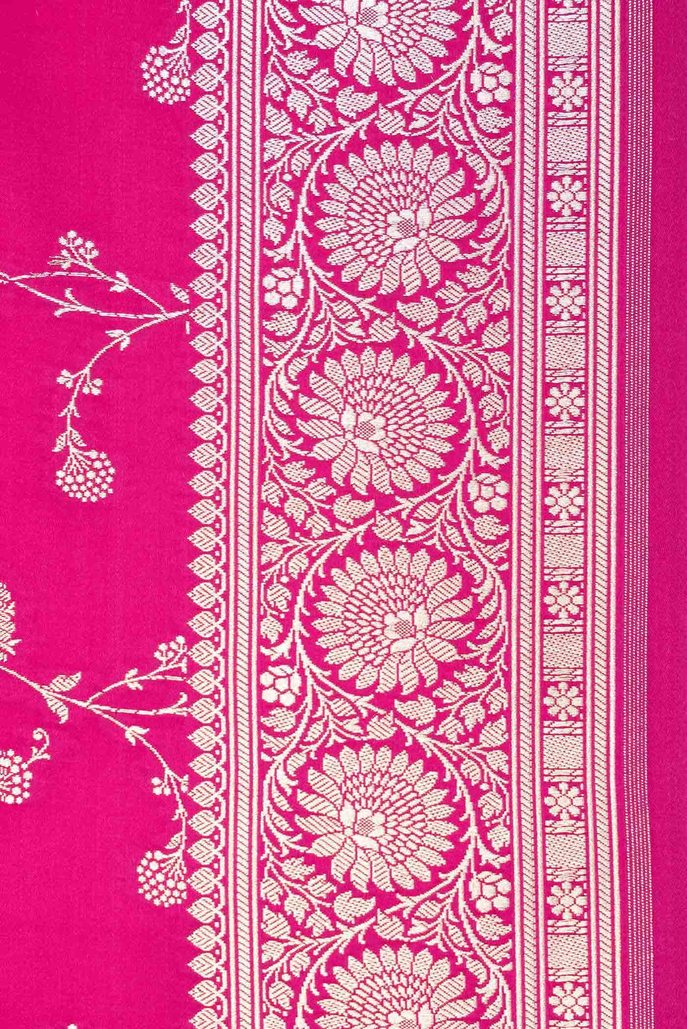 Dark Pink Dual Tone Blended Banarasi Silk Saree