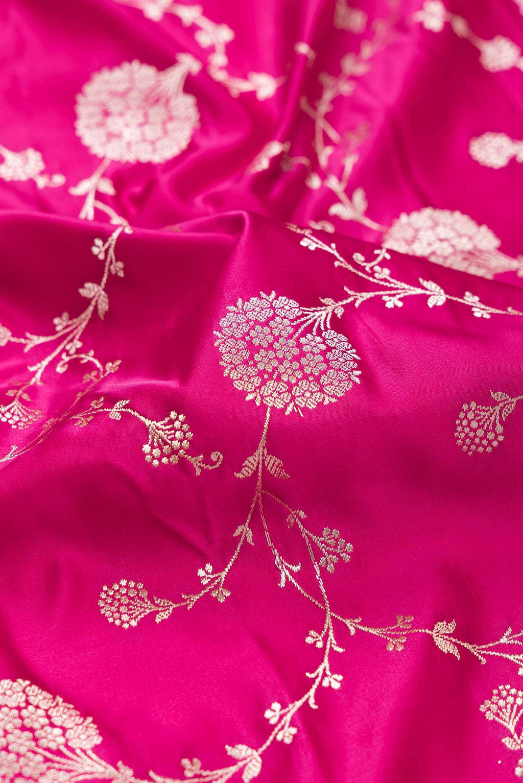 Dark Pink Dual Tone Blended Banarasi Silk Saree