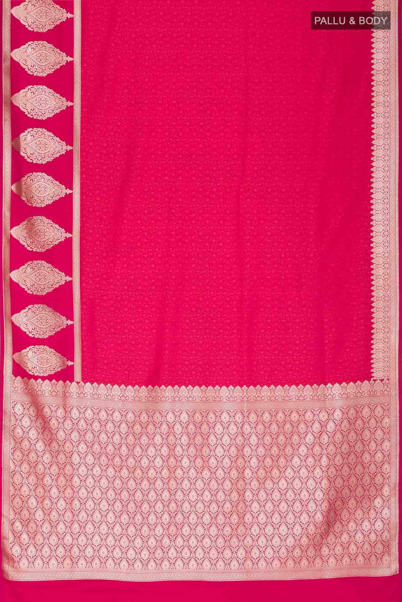 Dark Pink Banarasi Silk Saree