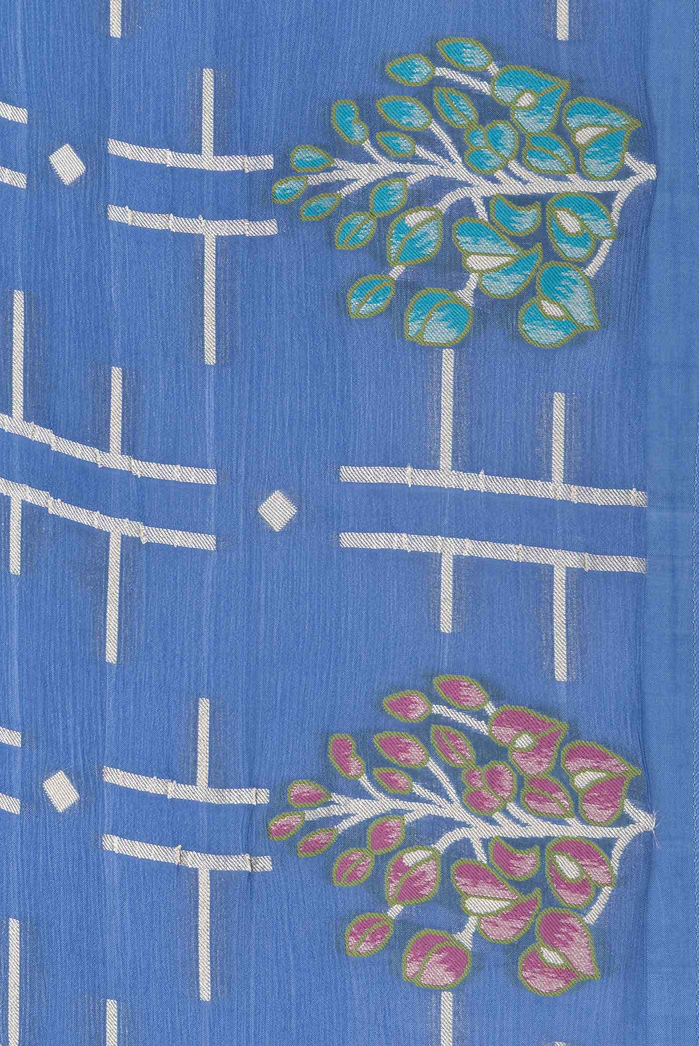 Blue Banarasi Silk Saree