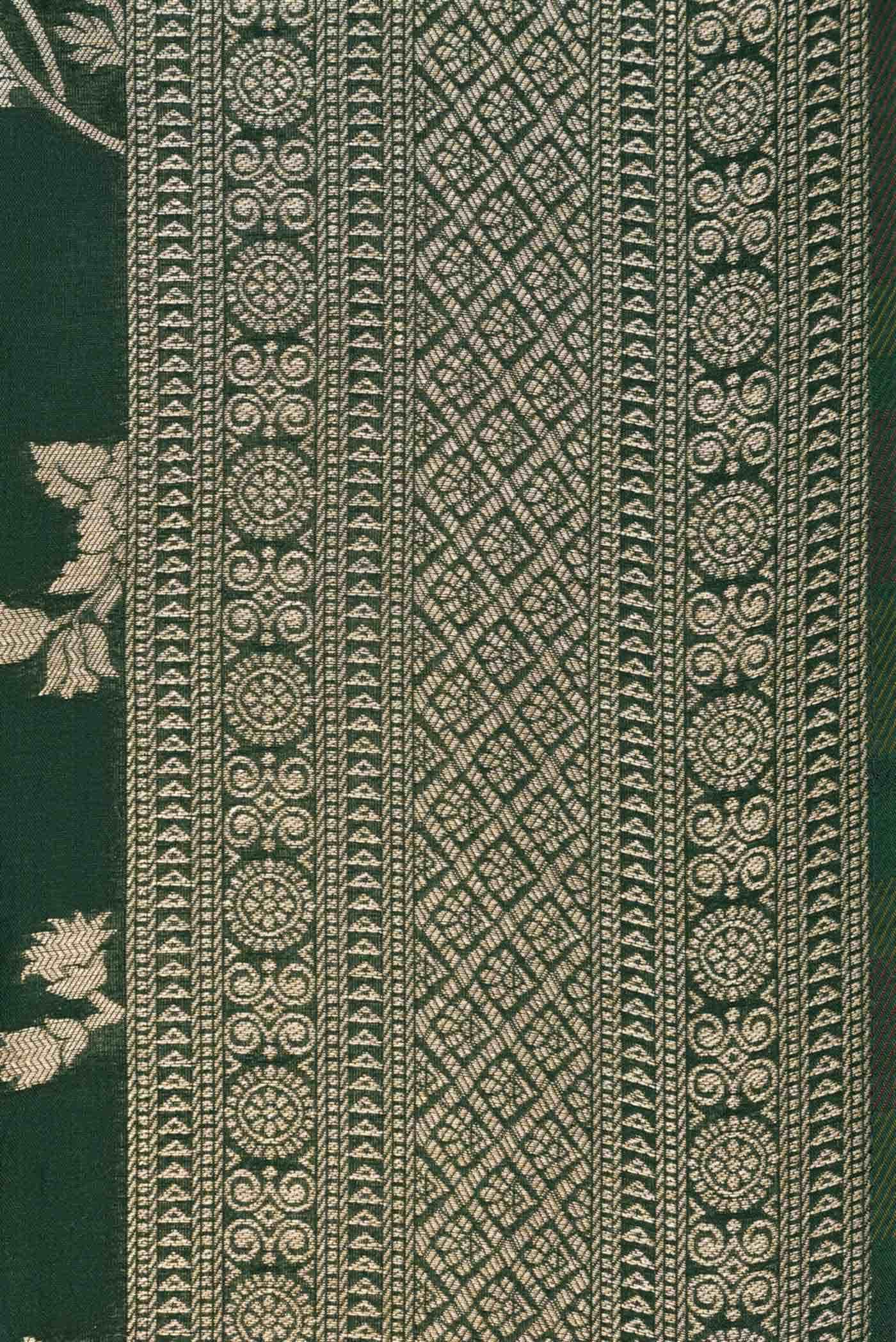 Green Dual Tone Blended Banarasi Silk Saree