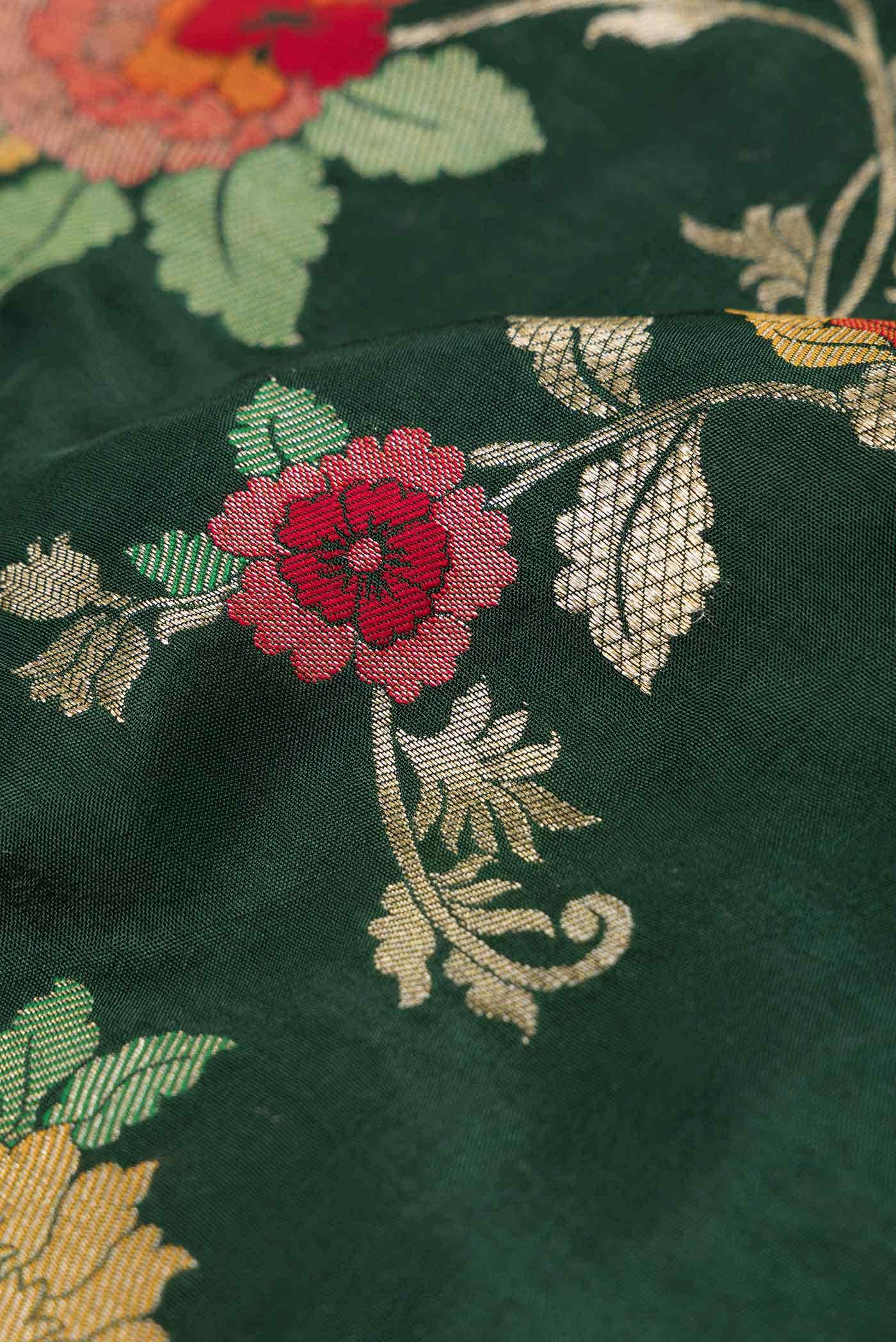 Green Dual Tone Blended Banarasi Silk Saree