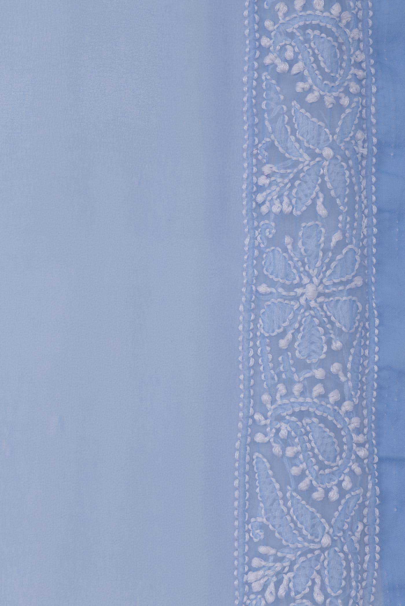 Blue Blended Georgette Saree