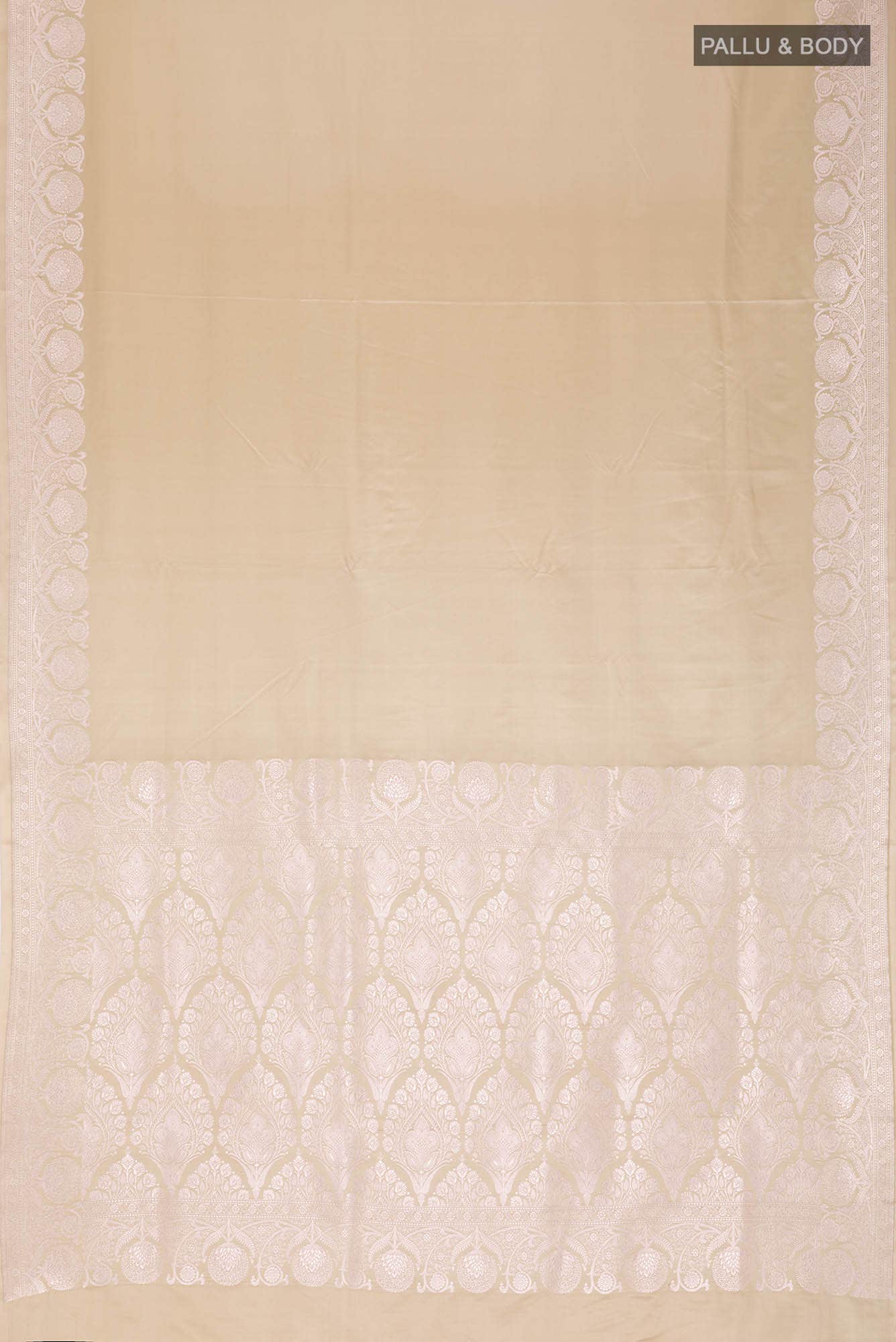 Beige Blended Banarasi Silk Saree