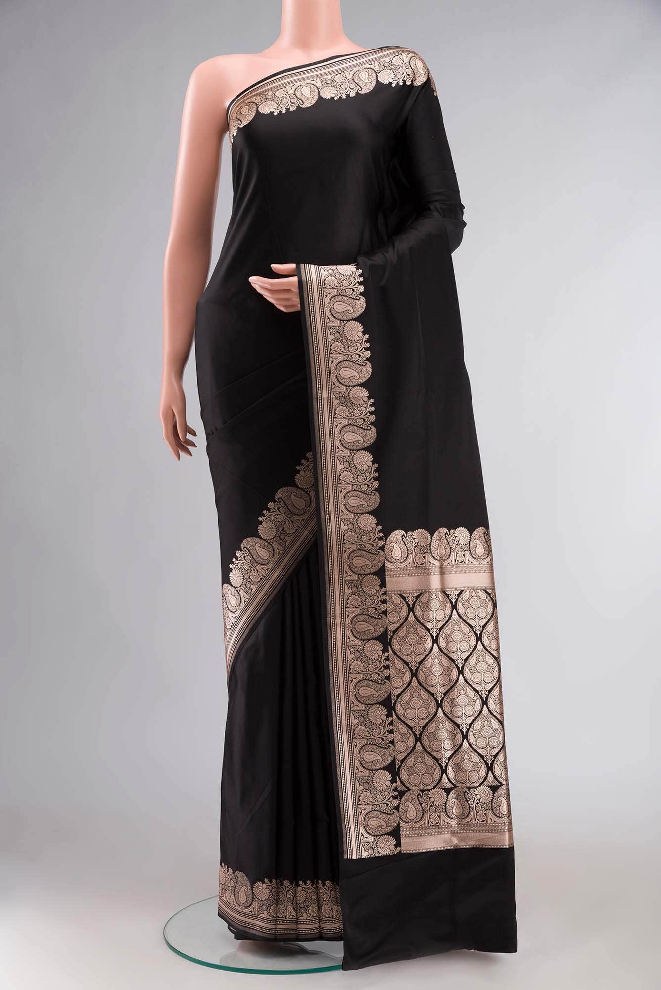Black Blended Banarasi Silk Saree