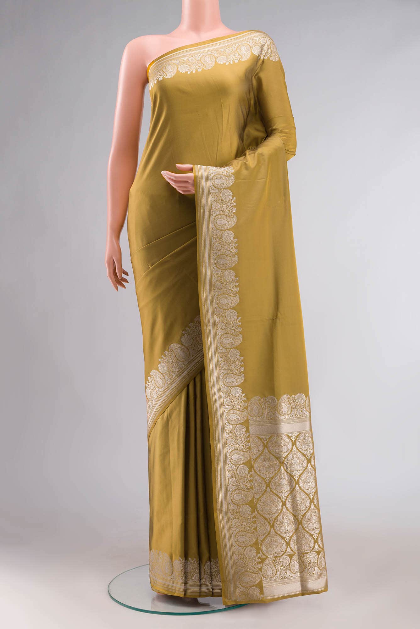 Mustard Blended Banarasi Silk Saree