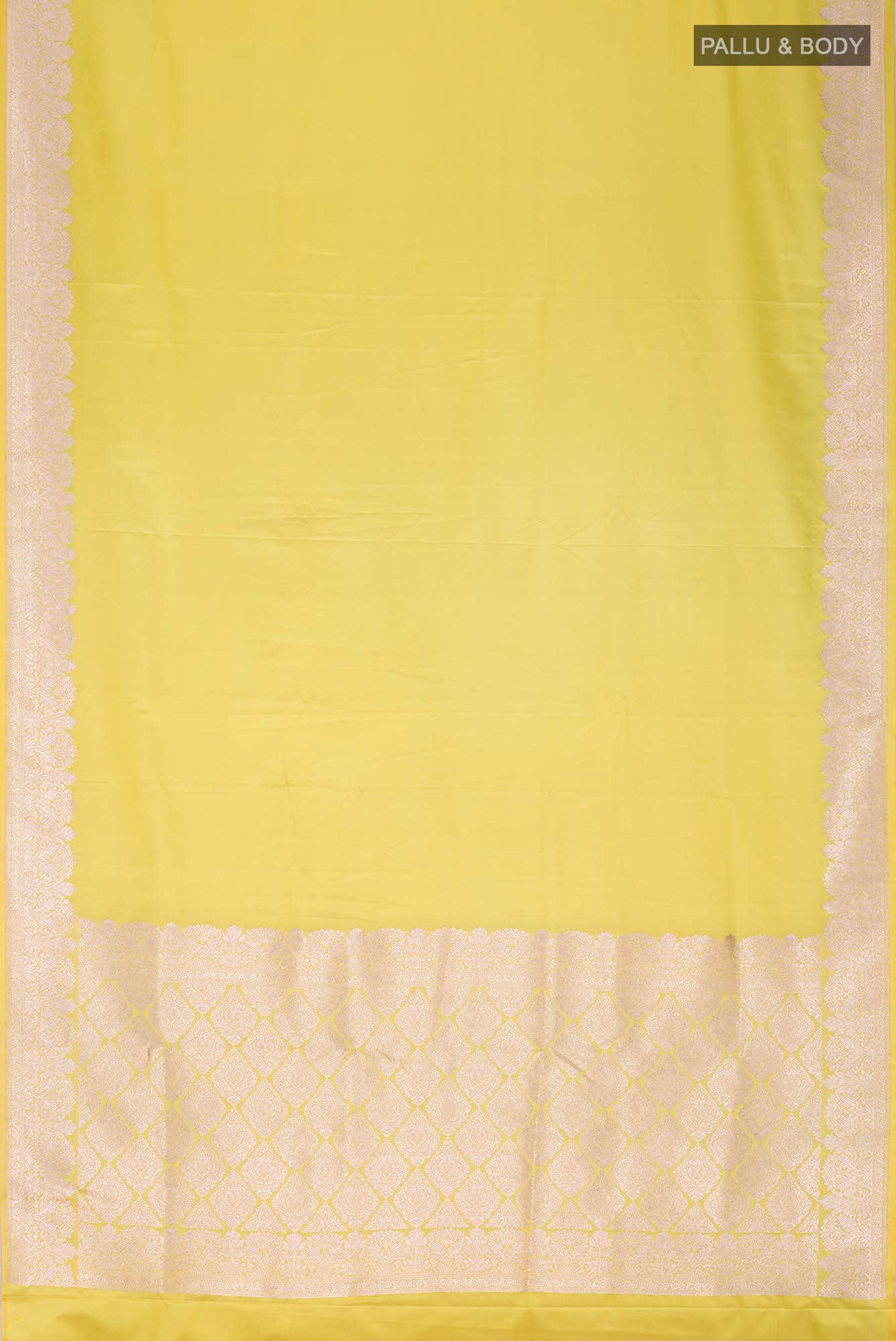Yellow Blended Banarasi Silk Saree