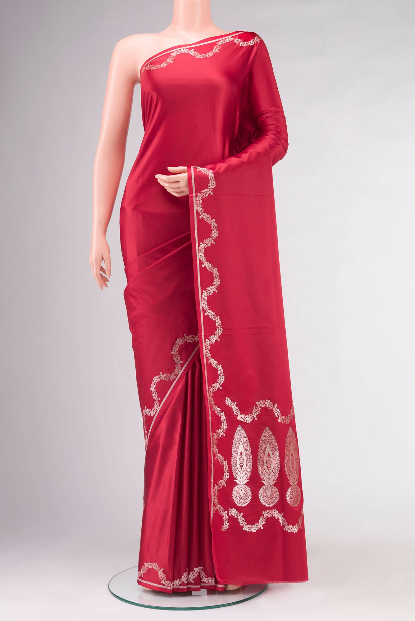 Red Blended Banarasi Silk Saree