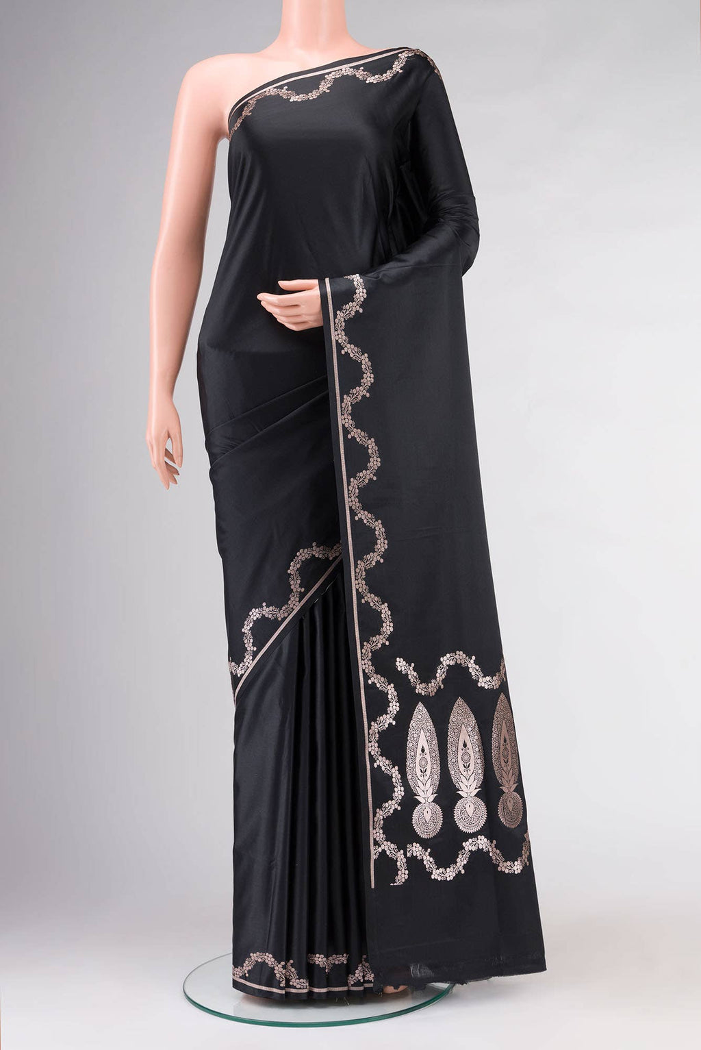 Black Blended Banarasi Silk Saree