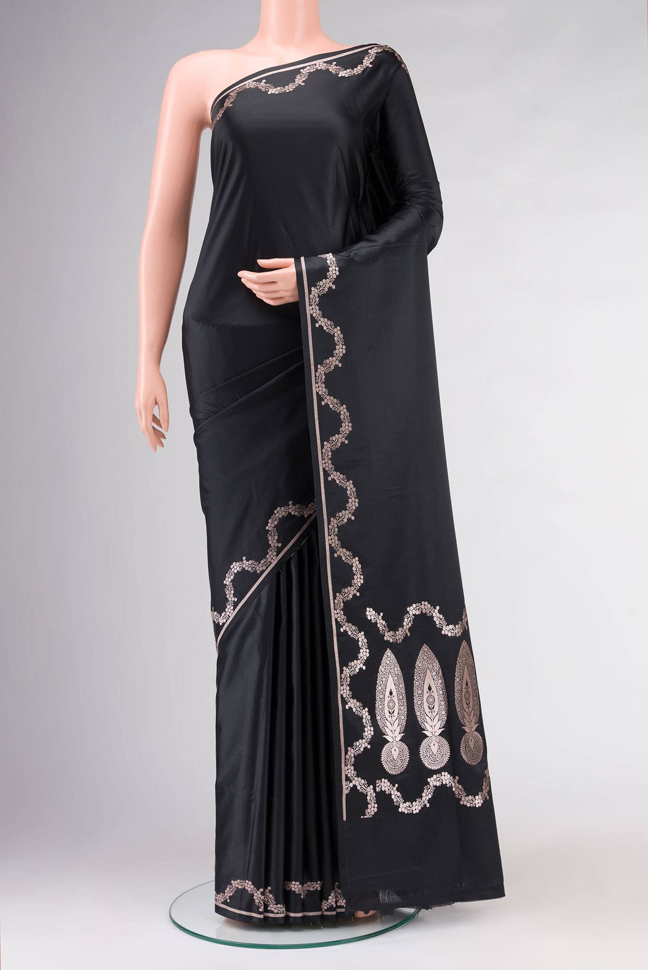 Black Blended Banarasi Silk Saree