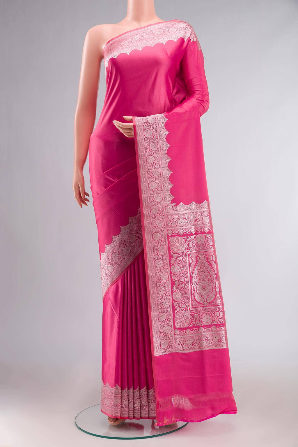 Pink Blended Banarasi Silk Saree
