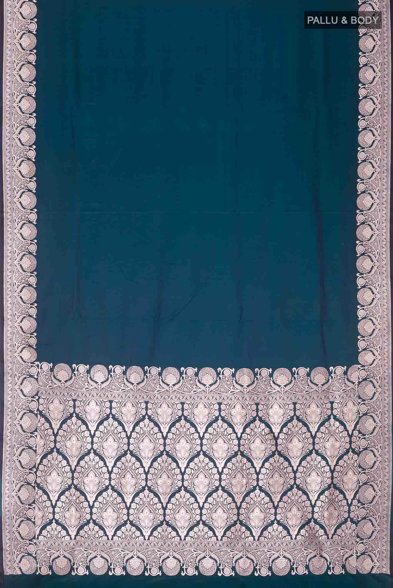 Blue Blended Banarasi Silk Saree
