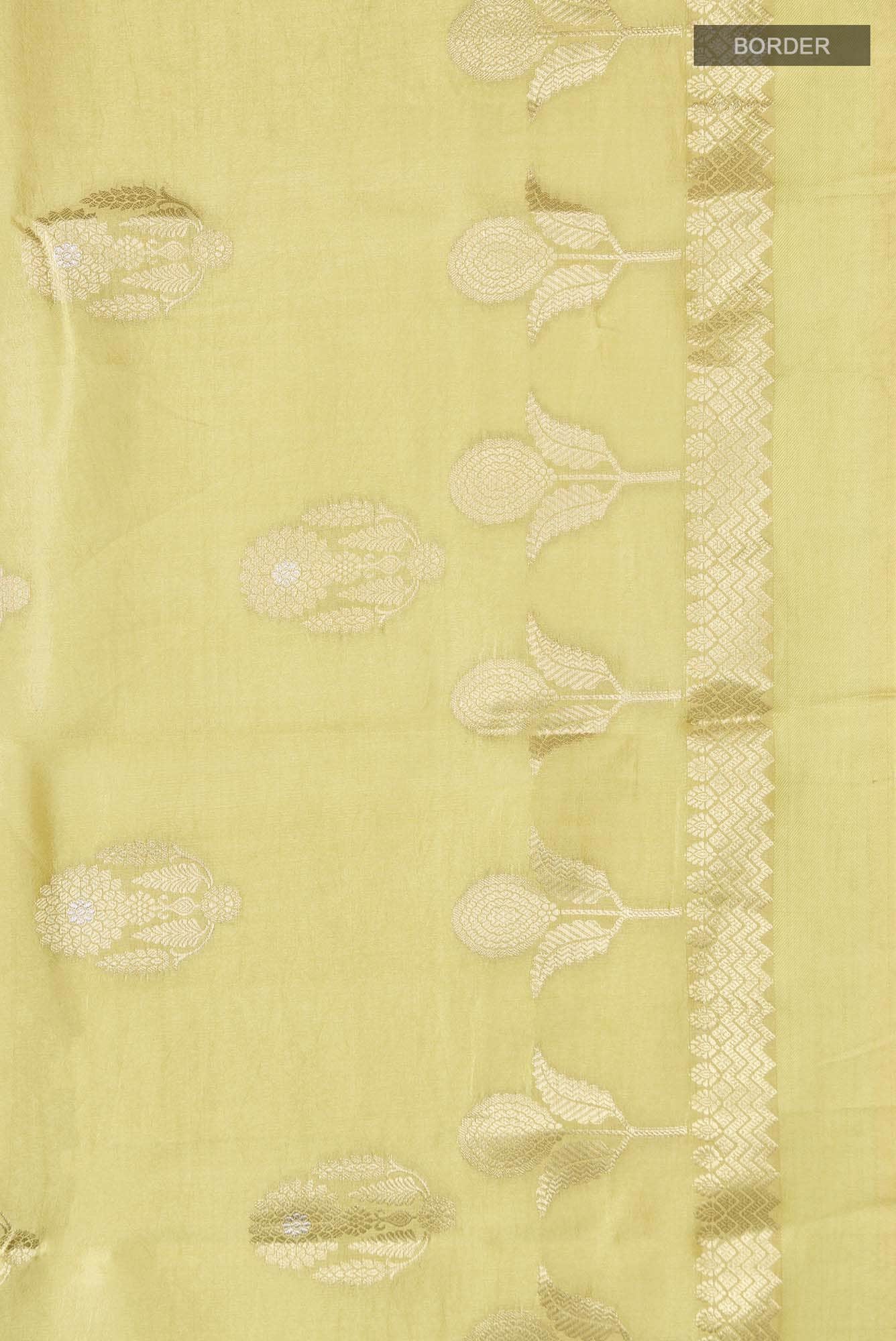 Green Banarasi Raw Silk Saree