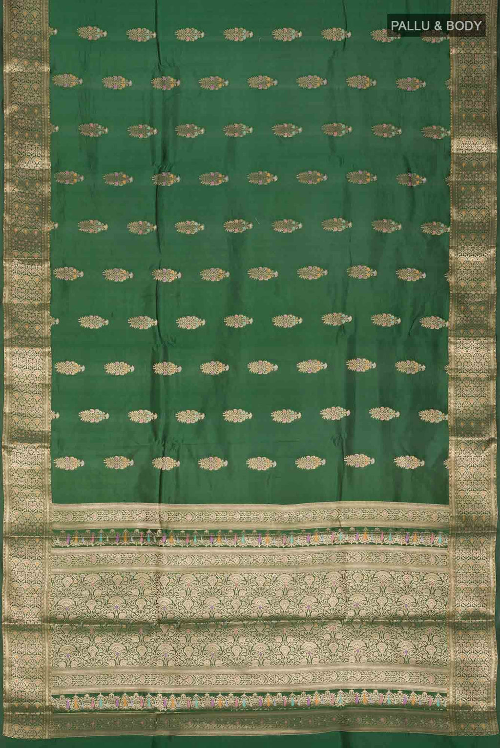 Green Banarasi Raw Silk Saree