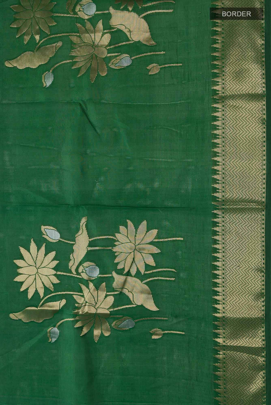 Green Banarasi Raw Silk Saree