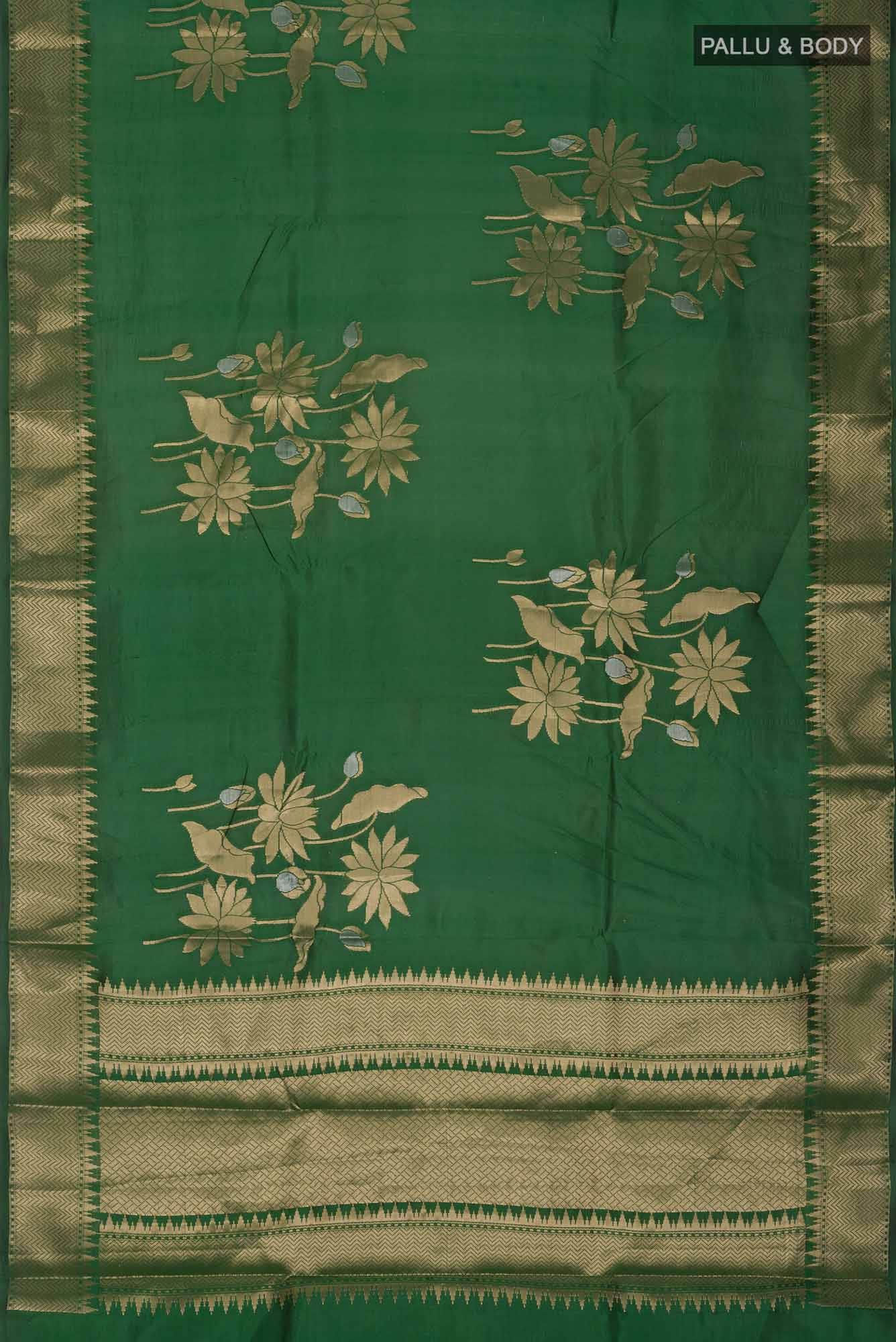 Green Banarasi Raw Silk Saree