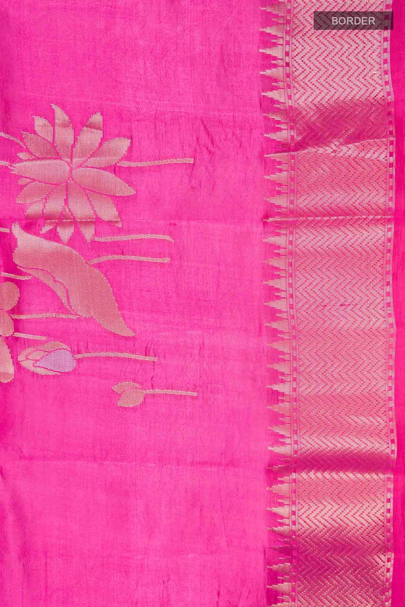 Pink Banarasi Raw Silk Saree