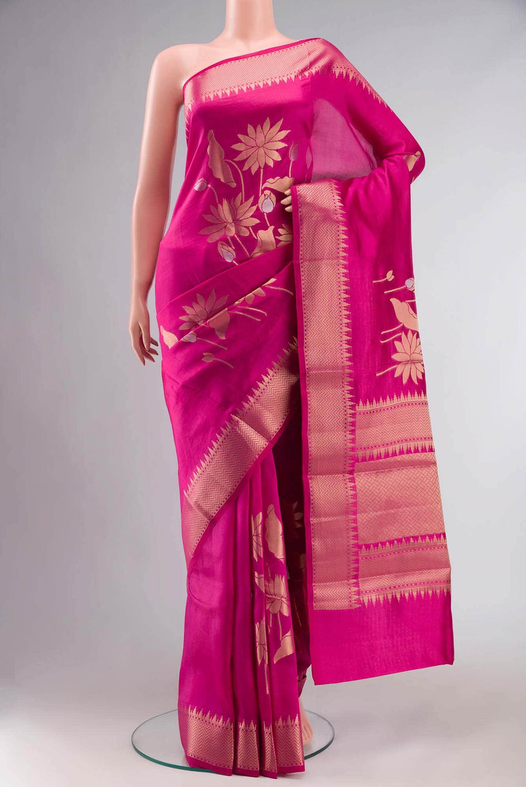 Pink Banarasi Raw Silk Saree